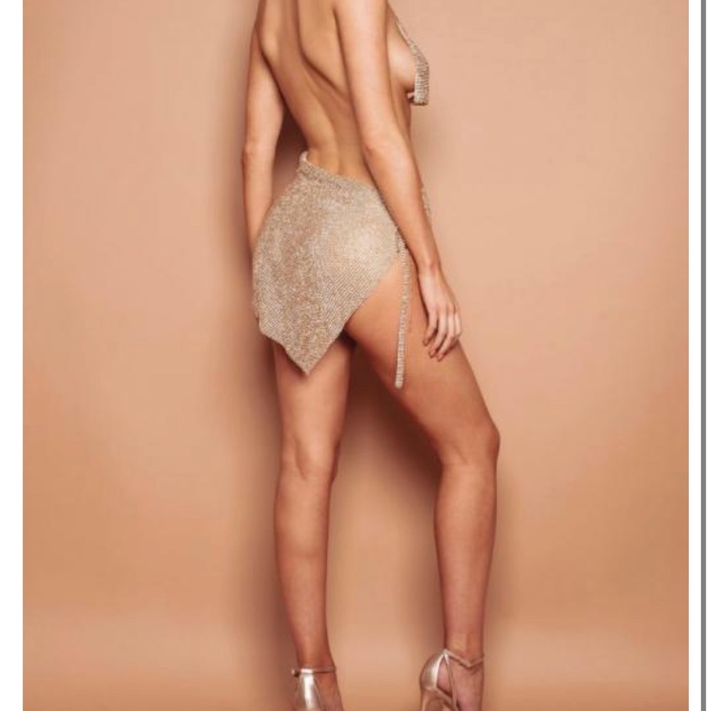 Diamonte skirt in gold